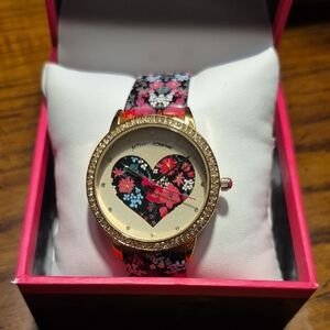 Betsy Johnson Women's Floral Heart Watch Brand New With Tag